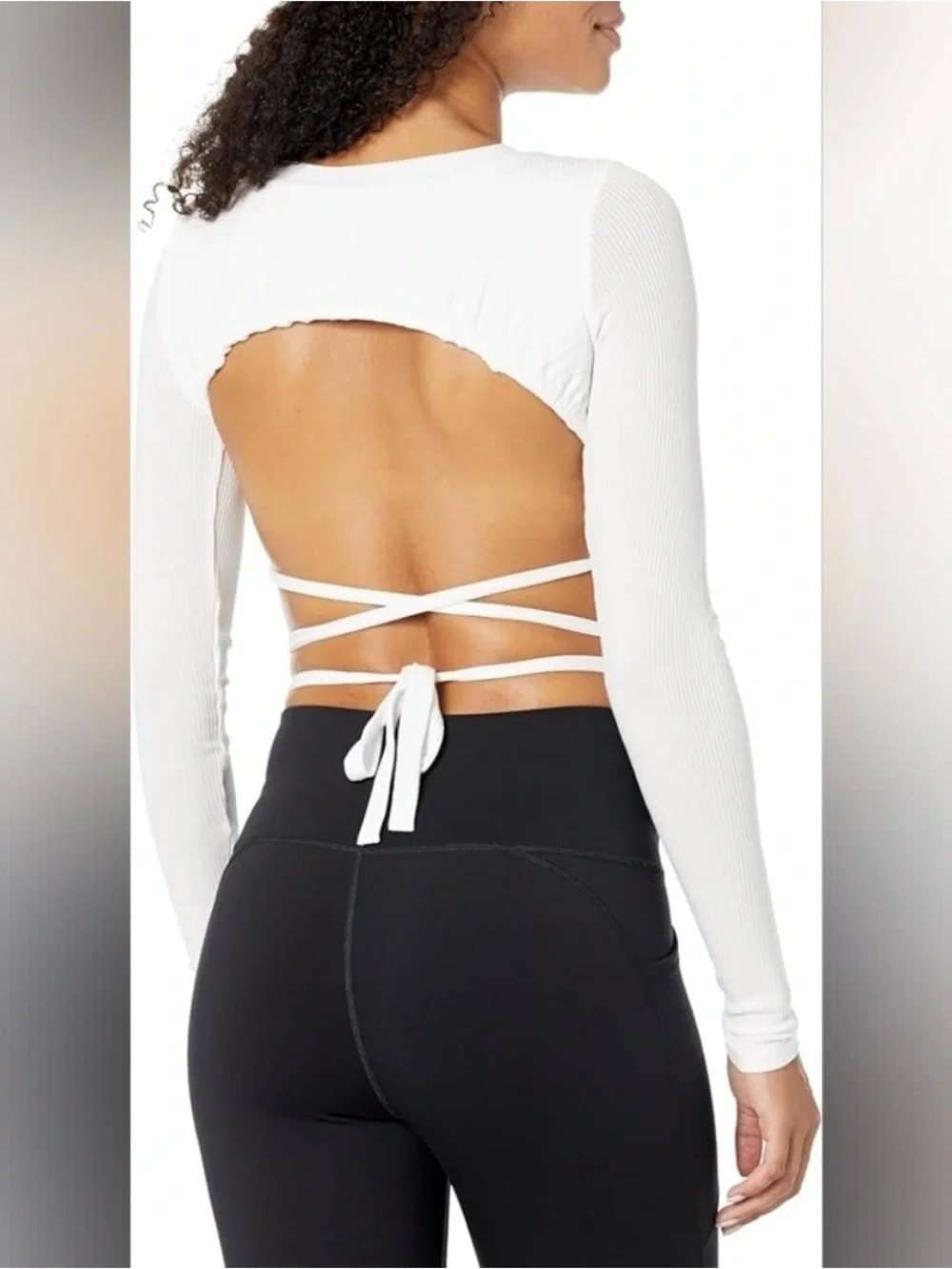 NWT Alo Yoga Ribbed Manifest Long Sleeve White